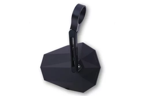 Oglindă capăt de ghidon Highsider Stealth-X5, braț scurt, negru mat (bucată)