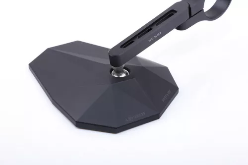 Oglindă capăt de ghidon Highsider Stealth-X5, braț scurt, negru mat (bucată)