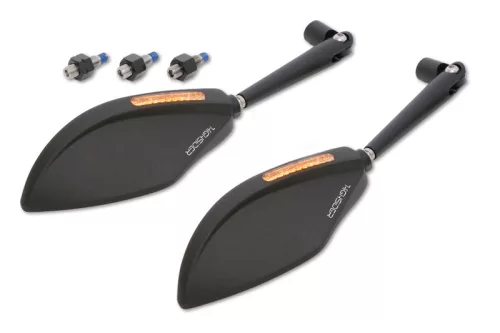 Oglindă Highsider Torezzo cu semnalizator LED, negru (pereche)