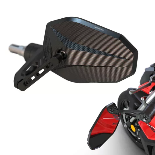 Oglindă capăt de ghidon Highsider Victory-X Force-Evo, negru (bucată)