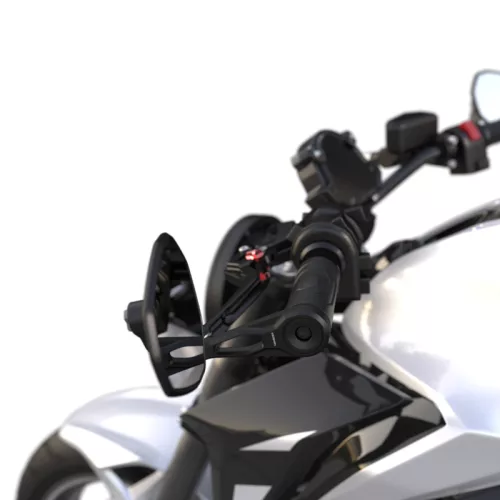 Oglindă capăt de ghidon Highsider Ventura-RS Force-Evo, negru (bucată)