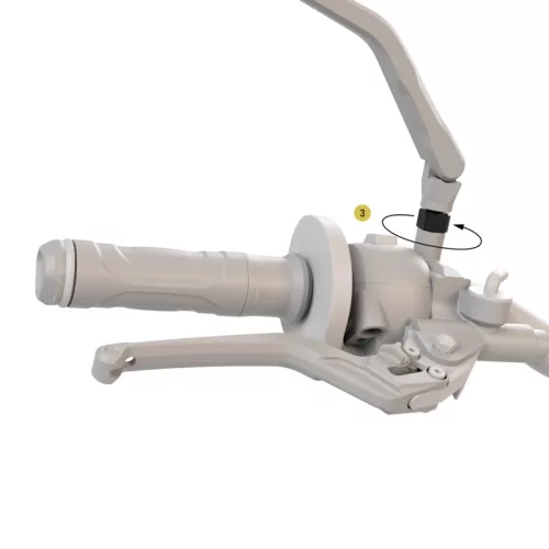 Adaptor oglindă Highsider M10x1,25 filet stânga pe M8, negru mat (bucată)