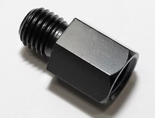 Adaptor oglindă Highsider, gaură M10 dreapta pe șurub M10 dreapta, negru