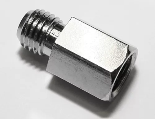 Adaptor oglindă Highsider, gaură M10 dreapta pe șurub M10 dreapta, crom