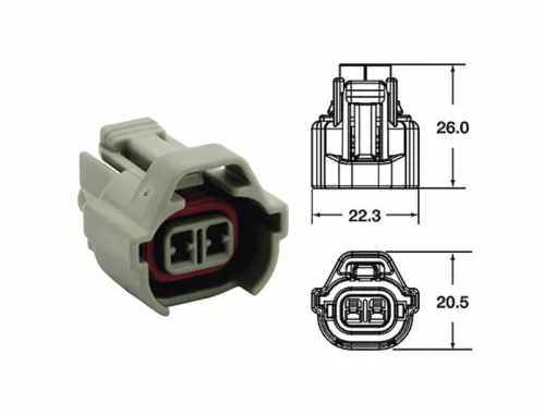 Mufă mamă 2 căi Bihr 090 SMTO tip OE, gri (5 buc) 3202A0839