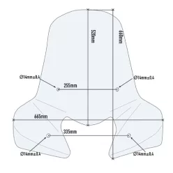   Parbriz Givi 308A transparent cu serigrafie 52×66,5 cm Honda / Keeway / Yamaha
