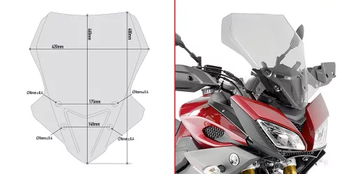 Parbriz Givi D2122S transparent Yamaha MT-09 TRACER 15-17