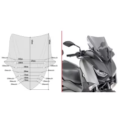   Spoiler parbriz Givi D2136S Yamaha X-MAX 125 / X-MAX 300 / X-MAX 400 2017-2022