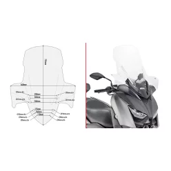   Spoiler parbriz Givi D2136ST Yamaha X-MAX 125 / X-MAX 300 / X-MAX 400 2017-2022
