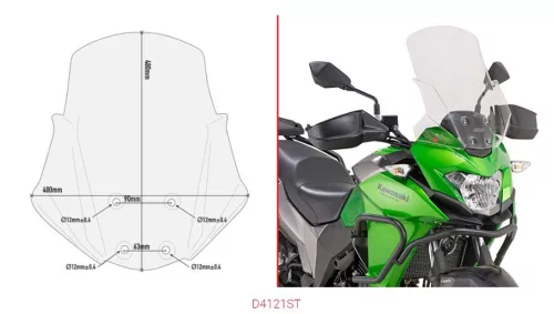 Parbriz Givi D4121ST transparent 48×40 cm KAWASAKI versys-x 300