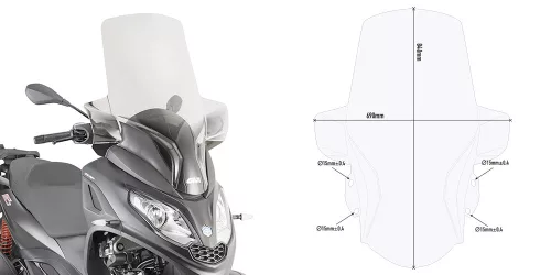 Parbriz Givi D5614ST transparent 84×69 cm PIAGGIO mp3 300 hpe