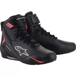 Ghete Alpinestars Faster-4 Drystar negru/gri/roz fluo