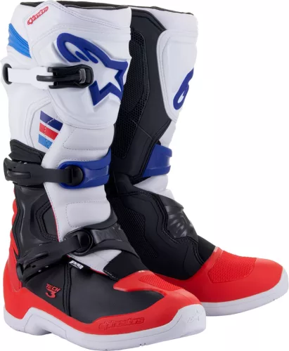 Cizma Alpinestars Tech 3 alb/rosu/albastru