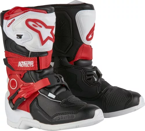 Cizma copii Alpinestars Kids Tech 3S alb/negru/rosu