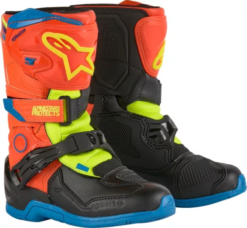 Cizma copii Alpinestars Kids Tech 3S portocaliu/albastru/galben