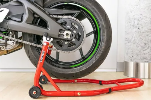 Stand Moto Spate Parzini Strada cu Prindere Tip V, Universal, Roșu