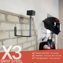   Suport de perete cască și echipament Gray Steel X3 negru mat