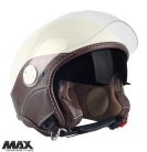 Casca Max Helmets DJDV06 LS Vision SV crem lucios/negru - 100% MADE IN ITALY - Crem lucios/maro