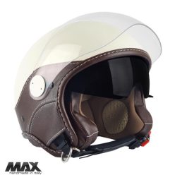   Casca Max Helmets DJDV06 LS Vision SV crem lucios/negru - 100% MADE IN ITALY - Crem lucios/maro