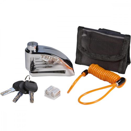 Blocator De Disc Cu Alarma Si Cablu Memo Trimax 10Mm Pin Crom