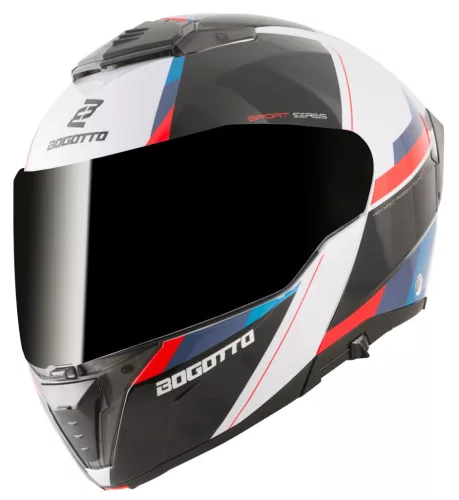 Casca Flip-up Bogotto FF404 Ezion negru/alb/rosu/albastru