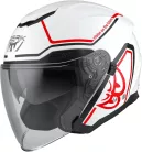 Casca Jet Berik OF669 Balika alb/rosu fluo/negru