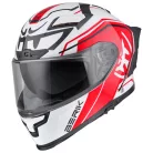 Casca Berik FF871 Mapuro alb/rosu fluo/negru