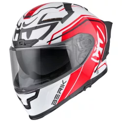 Casca Berik FF871 Mapuro alb/rosu fluo/negru