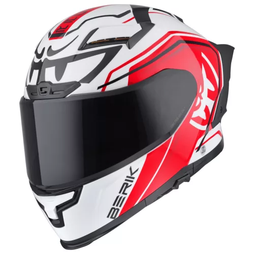 Casca Berik FF871 Mapuro alb/rosu fluo/negru