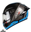Casca Axxis Cobra Rage A0 alb/albastru lucios carbon 100% carbon