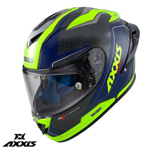 Casca Axxis Cobra Rage A3 Galben Fluor Lucios Carbon