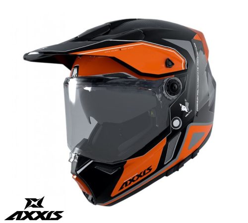 Casca Axxis Wolf Ds Roadrunner B4 Portocaliu Fluor Mat