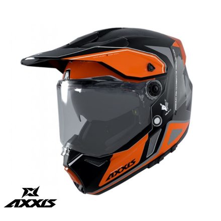 Casca Axxis Wolf Ds Roadrunner B4 Portocaliu Fluor Mat