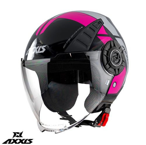 Casca Axxis Metro Cool B8 Roz Fluor Lucios