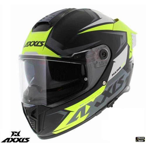 Casca Axxis Hawk SV Judge B3 galben fluor mat negru mat 