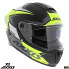 Casca Axxis Hawk SV Judge B3 galben fluor mat negru mat 
