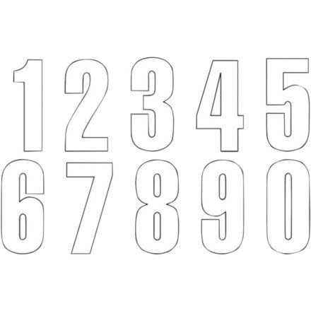 NUMBER #0 13X7CM WH