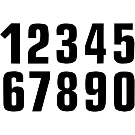 NUMBER #0 16X7.5CM BK