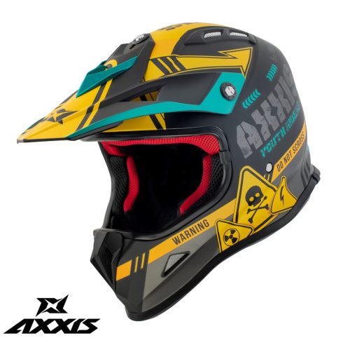 Casca off road Axxis MX-Kids Wolverine B3 galben mat de copii S kids (49/50cm)
