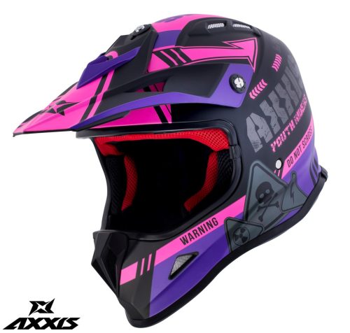 Casca off road Axxis MX-Kids Wolverine B8 roz mat de copii S kids (49/50cm)