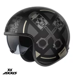 Casca Axxis Hornet S SV Skulls Illustrated B1 negru mat