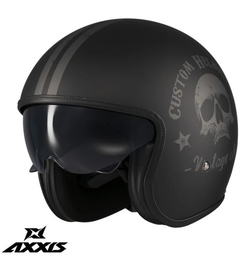 Casca Axxis Hornet S SV Vintageclub B1 negru mat - omologare noua ECE 22.06 - Negru mat