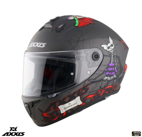 Casca Axxis Draken S Horrorland A2 titanium mat