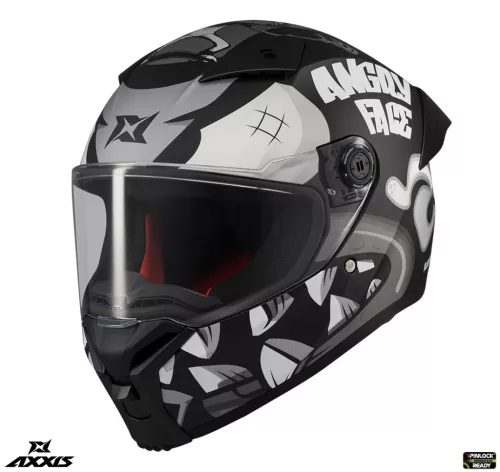 Casca Axxis Fenix Angry Face B2 negru mat