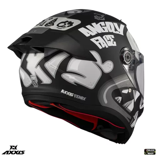 Casca Axxis Fenix Angry Face B2 negru mat