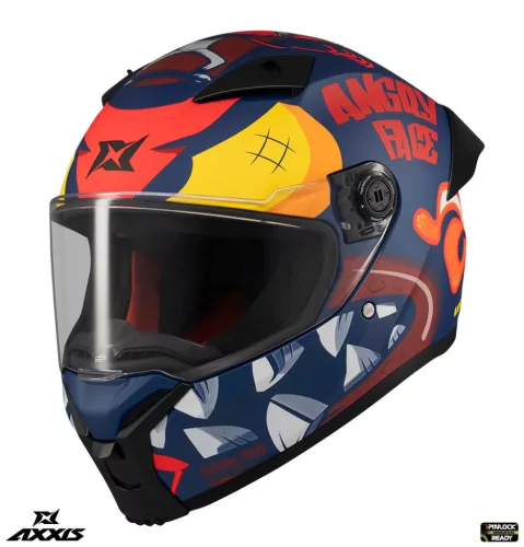Casca Axxis Fenix Angry Face C5 rosu mat