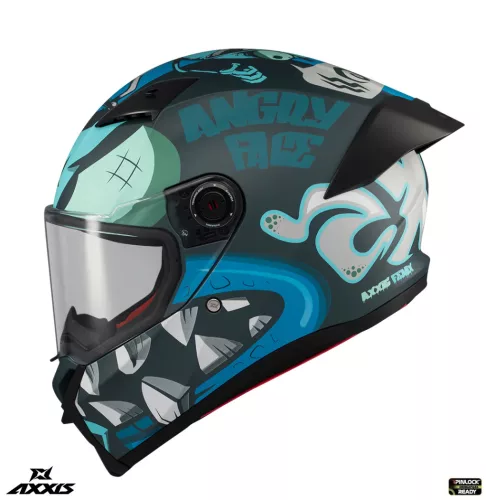 Casca Axxis Fenix Angry Face C7 albastru mat