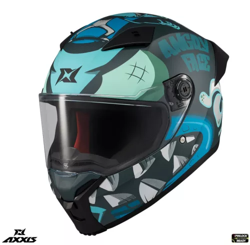 Casca Axxis Fenix Angry Face C7 albastru mat
