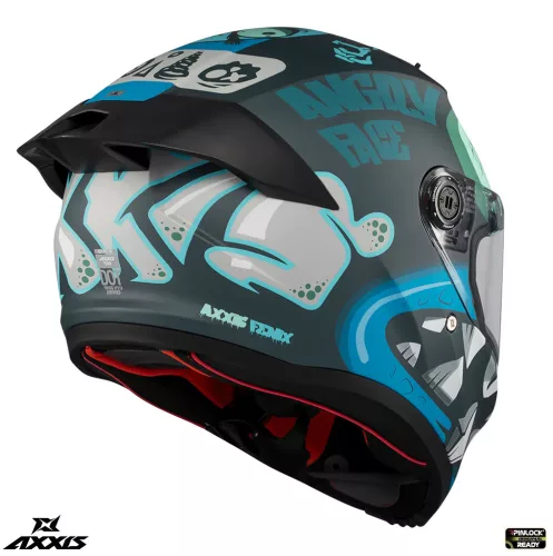 Casca Axxis Fenix Angry Face C7 albastru mat