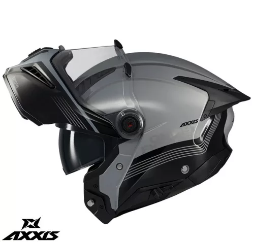 Casca Axxis GhostFighter SV Bitone C2 negru/gri lucios Pinlock Ready
